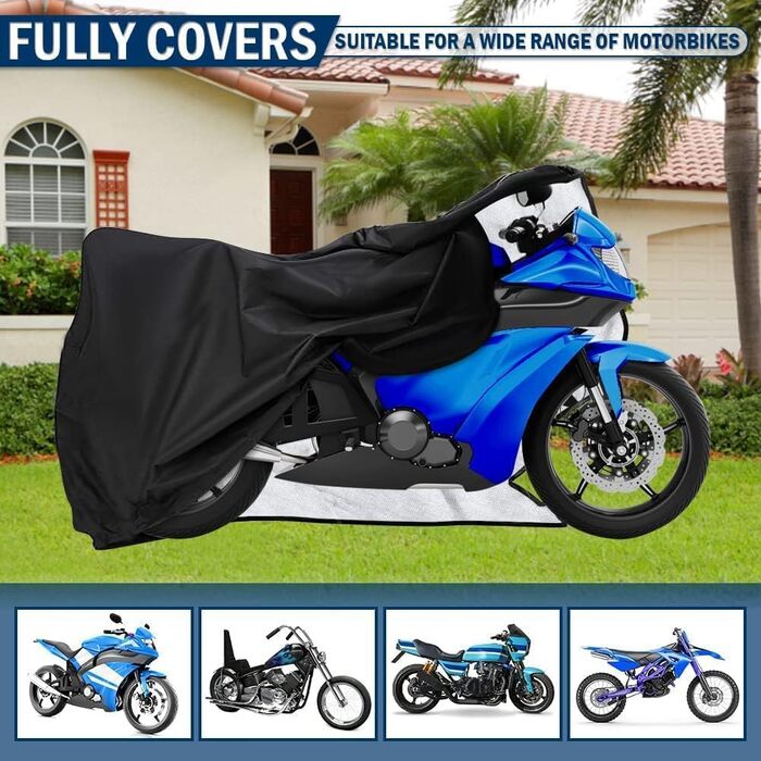 Водонепроникний чохол на мотоцикл та скутер 210D, захисний UV-стійкий тент для зберігання мотоцикла на вулиці, зимовий, 245x105x125 см