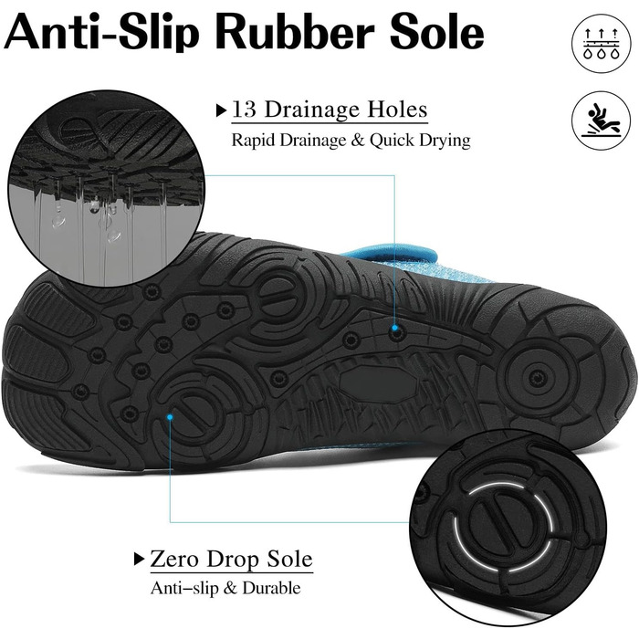 Шкарпетки-капці для плавання Mishansha: швидко сохнуть, неслизькі, для відпочинку на пляжі, розмір 36-46, блакитний