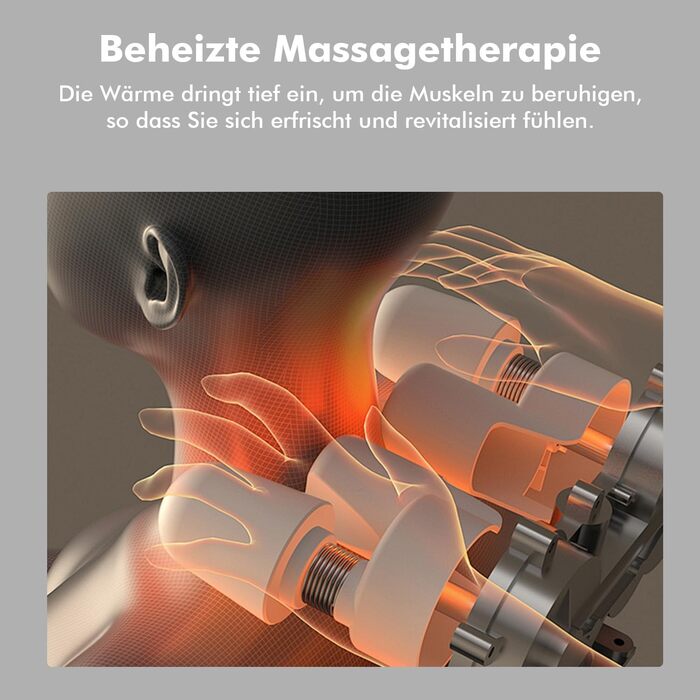 Масажер для шиї та спини з підігрівом, Shiatsu масажер для шиї, спини, плечей, талії та ніг, для розслаблення м'язів, сірий (ідеальний подарунок)