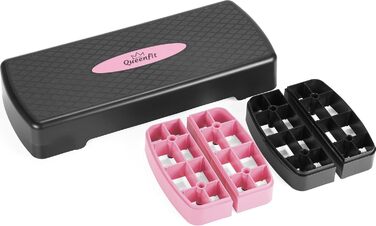 Аеробний степ Queenfit 3-рівневий, регульований, для фітнесу вдома