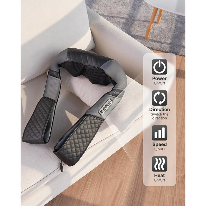 Масажер RENPHO для шиї та плечей з підігрівом, 3D-масаж глибоких тканин, масажер для спини, подарунок для жінок