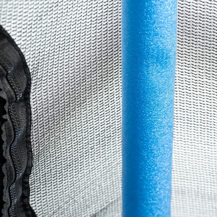 Батут для дітей Salty 140 см з сіткою, захистом та блискавкою, блакитний (для дому та вулиці)