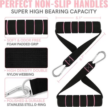 Резинки для фітнесу Aihoye з ручками, еластичні стрічки для тренувань, фітнес-гумки з кріпленням для дверей, для фізіотерапії та силових тренувань (набір макарон 4,5–45,4 кг, 12 шт)