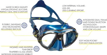Дайвінгова маска Cressi Air Crystal, синя, Нері