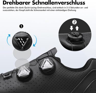 Велосипедні шкарпетки для чоловіків та жінок | Шкарпетки для шосейних велосипедів, сумісні з SPD, SPD-SL, Look Delta/Keo | Універсальні вело шкарпетки для Peloton, шосе та велотренажери | Легкі та дихаючі (42 EU, Чорний)