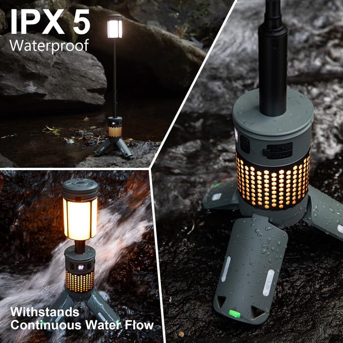 Ліхтар кемпінговий акумуляторний Teleskop Campinglampe 12000 mAh, багатофункціональний, магнітний, водонепроникний IPX5 для кемпінгу та подорожей
