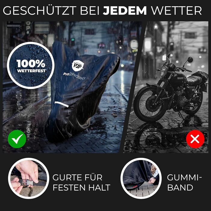 Водонепроникна накривка для мотоцикла Pro2Protect® - захист від дощу та сонця | Накривка для мопеда, скутера, Vespa, ролера | Garage для мотоциклів