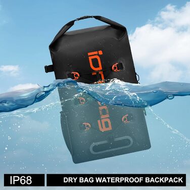 Водонепроникний рюкзак IDRYBAG для жінок та чоловіків, 20 л, для каякінгу та водних видів спорту (Оранжевий)
