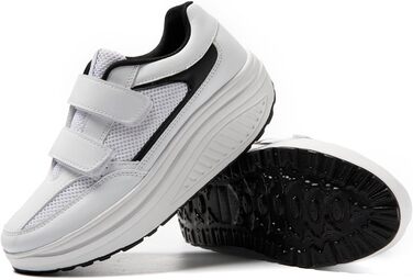 Жіночі кросівки JOMIX на липучці: спортивні, з платформою, для бігу, зручні, з антиковзкою підошвою, для фітнесу, тренувань та активного відпочинку (38 EU, білий)