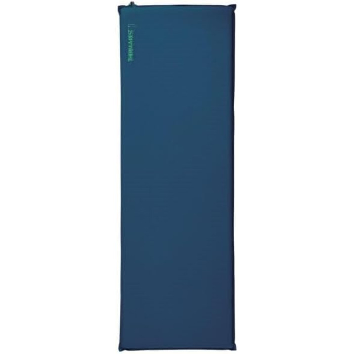 Килимок для кемпінгу Therm-a-Rest Basecamp з самонадуваним шаром, WingLock-вентиль, розмір Regular (50,8 x 183,9 см, 20 x 72 дюйми), блакитний, з оригінальною сумкою для зберігання