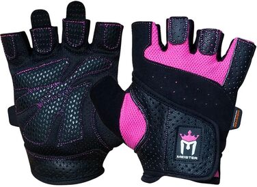 Жіночі вантажні рукавички Meister Fit Grip з Amara-шкірою, чорний/рожевий, розмір S