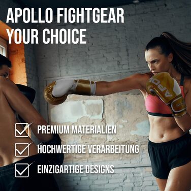 Боксерські рукавички Apollo з PU шкіри для чоловіків і жінок, 12/14/16oz – для боксу, кікбоксингу, тренувань, спарингу, MMA, фітнесу