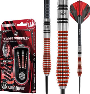 Дартс-набір WINMAU Dennis Priestley 26 г професійний, вольфрамовий, з оперенням і стержнями
