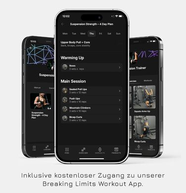 Слінг-тренер Breaking Limits для дому – тренажер для силових вправ – обладнання для силових тренувань – стрічки слінтренера для тренувань всього тіла – фітнес на відкритому повітрі – підвісний тренажер