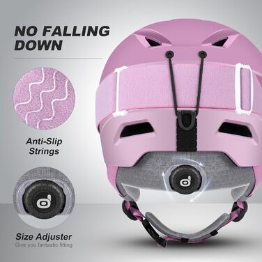 Шолом для лиж та сноуборду Odoland з маскою, захист UV 400, вітрозахист, розмір S (54-56 см), фіолетовий