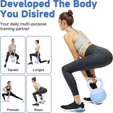 М'яка гиря Leikefitness для дому, 8.2 кг, синього кольору, з неслизьким покриттям, для жінок та чоловіків