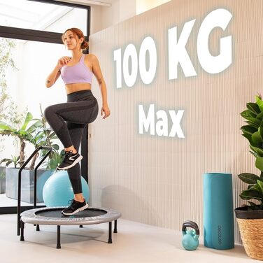 Трамплін Cecotec Drumfit Jump для дорослих, Ø 92-127 см, знімний та складаний. Еластичне полотно, 6-7 ніжок, максимальне навантаження 100 кг