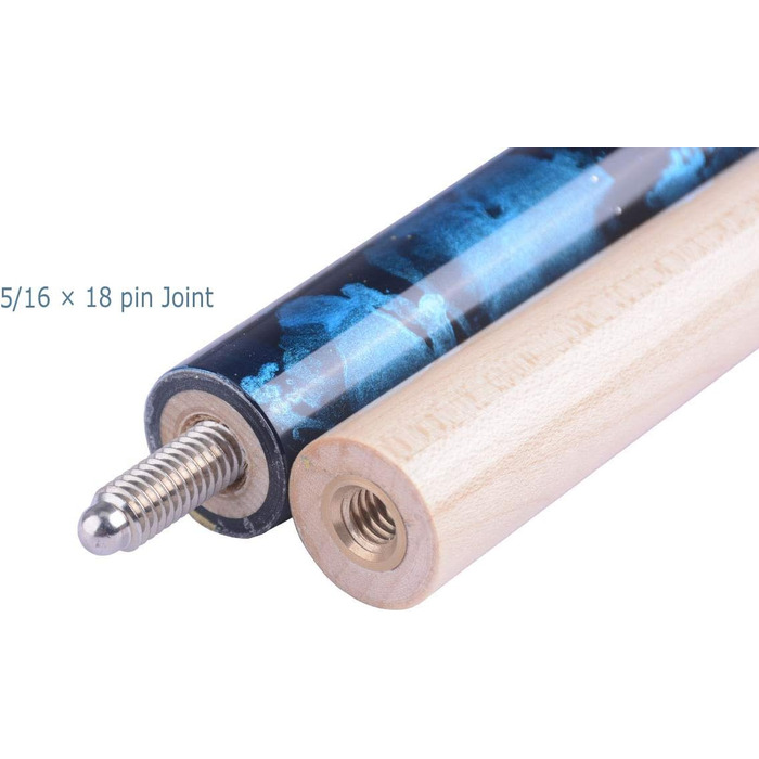 Набір для більярду AB Earth Pool-Queue-Stick з ергономічним дизайном, 13 мм, 147,3 см, з підвісною ручкою, дерев'яний (ахове дерево), з кейсом, 18 oz