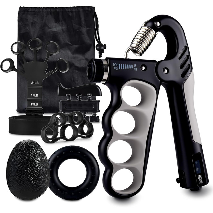 Набір для тренування рук MOORSTDEL: 6шт. Тренажери для пальців, кисті, силові вправи, реабілітація, ерготерапія