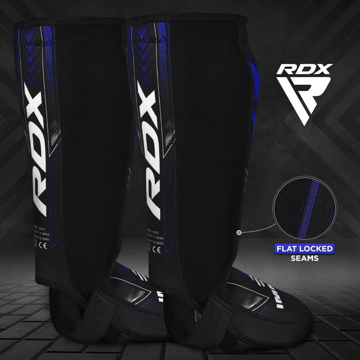 RDX Захист гомілки та стопи для кікбоксингу, муай-тай та MMA, універсальний шкіряний шингард для чоловіків і жінок, поліпшений захист для єдиноборств та спарингів