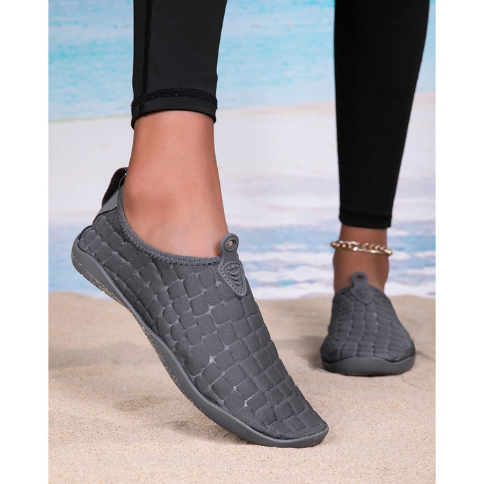 Водні шкарпетки для плавання та відпочинку на пляжі, чоловічі та жіночі (42/42.5 EU, сірий)