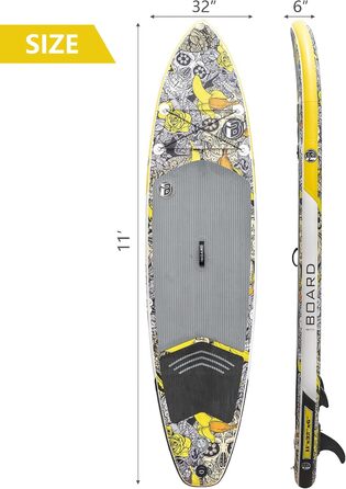 Надувна SUP-дошка iBOARD 11×32×6 дюймів з комплектом аксесуарів