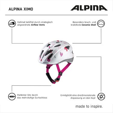 ALPINA XIMO - легкий, безпечний та ударостійкий велосипедний шолом для дітей з LED-підсвіткою