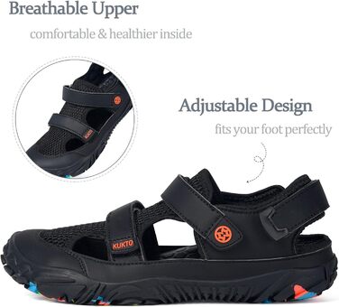 Чоловічі сандалі для плавання Hsyooes спортивні аквашузи пляжні шльопанці для хайкінгу швидковисихаючі чорні 43 EU