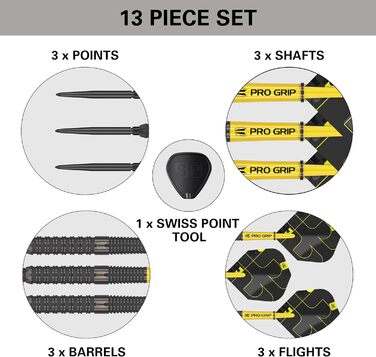 Дротики Target Darts Bolide Void 90% вольфрам, сталевий наконечник, набір для дартсу Swiss Point