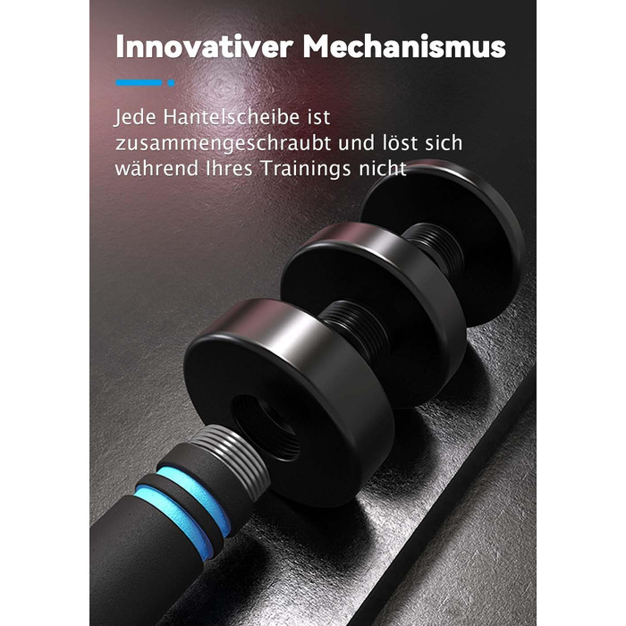 Сталеві гантелі Northdeer STAHL - компактні регульовані гантелі 2,5кг, 5кг, 7,5кг, 10кг з пінополіуретановим грифом - інноваційні чорні сталеві гантелі для дому 2шт x 2,5кг (Чорний - 2 шт.)