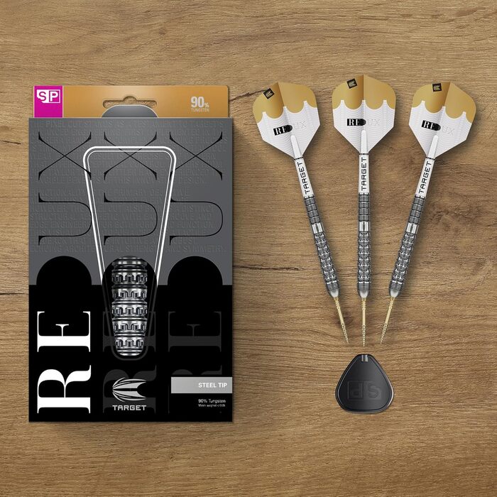 Дарти сталеві Target Darts Redux 90% Tungsten (26G, 23/24/25/26G) з оперенням Pro Ultra Nr. 6 та шафтами Pro Grip - комплект