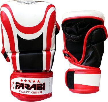 Гібридні MMA рукавички Farabi Sports 7oz, напівпрофесійні, для тренувань, греплінгу та спарингу, розмір S/M