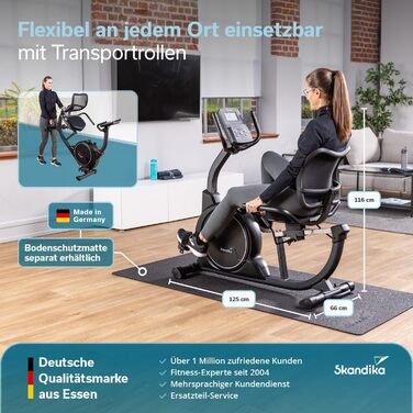Ергометр велотренажер Skandika Liege P14/P8-H Comfort з Bluetooth та сенсорним екраном до 150 кг
