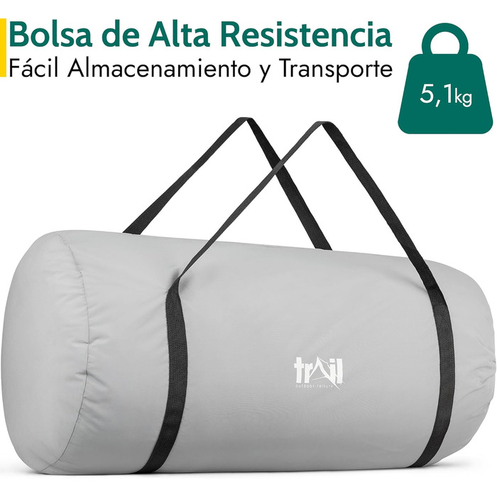 Каремат туристичний самонадувний Trail Outdoor 200x70x10 см з піною Memory Foam для кемпінгу та відпочинку
