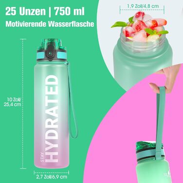 Спортивна пляшка Sahara Sailor 750 мл, BPA-free Tritan, герметична, для води, для велосипеда, кемпінгу, йоги, фітнесу, колір Kaugummi