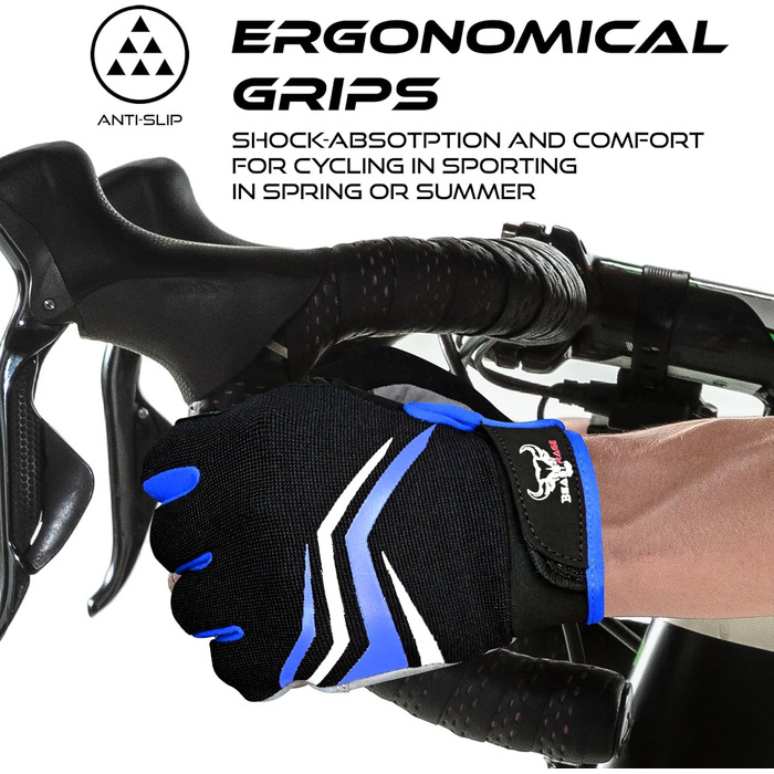 Велосипедні рукавички BEAST RAGE Vofinger для їзди по горах, BMX, MTB, шосе, чоловічі та жіночі, сині