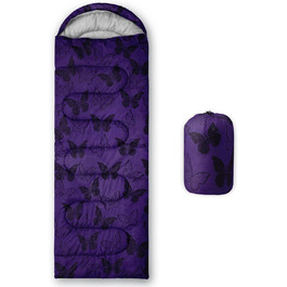 Спальний мішок HOSIMA з принтом футболу, для холодного клімату, дорослий, дитячий, водонепроникний, для кемпінгу, походів, відпочинку на природі, подорожей, полювання, компресійний мішок (метелик)