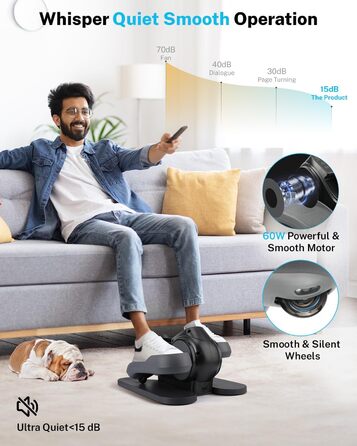 Еліптичний тренажер Gonex під стіл для літніх людей з 10 рівнями опору, тренажер для ніг, як у телепередачі, педальний тренажер, 10 швидкостей та 3 автоматичні режими, чорний