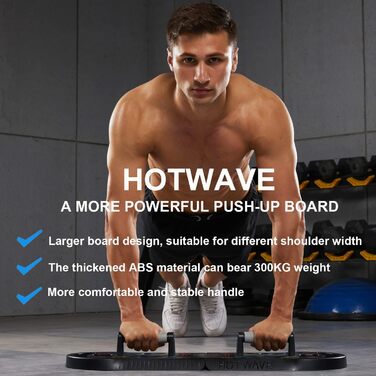 Дошка для віджимань HOTWAVE Push Up Board, 20 в 1, складана, для дому та фітнесу, професійний тренажер для чоловіків та жінок, чорна