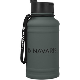Спортивна пляшка Navaris 1,3 л з нержавіючої сталі, BPA Free, для фітнесу, антрацит