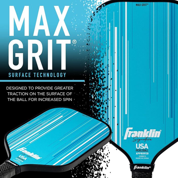 Професійна ракетка для піклболу Franklin Sports Signature Series з покриттям MaxGrit, турнірна, сертифікована USAPA