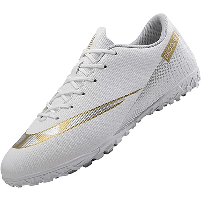 Дитячі футбольні бутси для хлопчиків та дівчаток, Indoor/Outdoor, Anti-Slip, з амортизацією (36 EU, Білий)