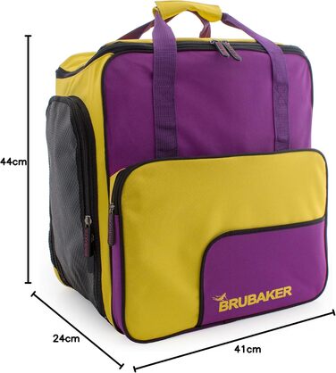 Чохол для лижних черевиків BRUBAKER з кишенею для шолома, рюкзак Superfunction, лімітована серія (фіолетовий, жовтий)