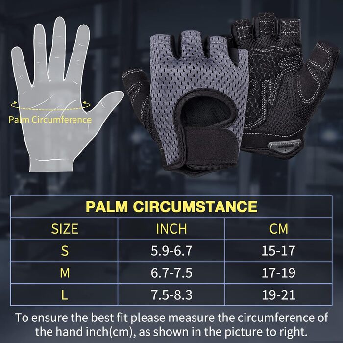 Фітнес рукавички ELLIEX для чоловіків та жінок: спортивні рукавички для тренувань, важкої атлетики, велоспорту, силових та кросфіт-тренувань (сірий, L)