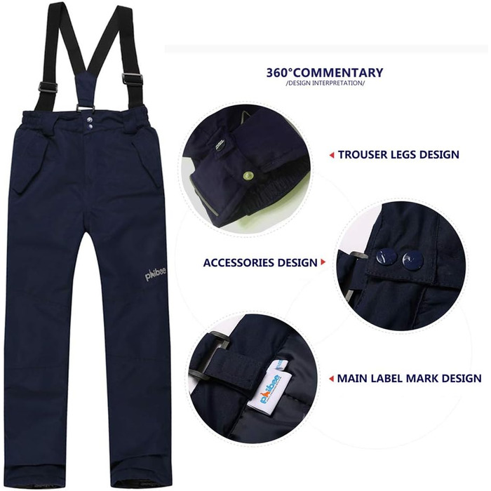 Дитячний гірськолижний костюм 2 частини: куртка та штани для дівчаток, теплий зимовий костюм для активного відпочинку, темно-синій, розмір 110