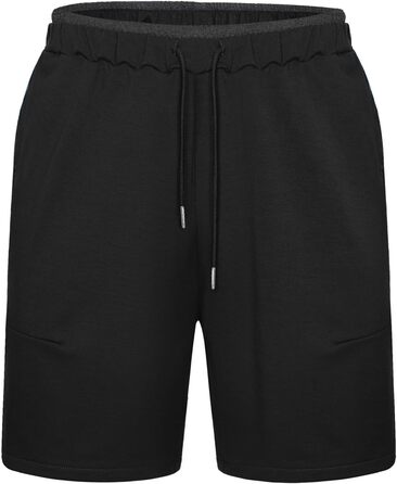Чоловічі спортивні шорти Soer Activewear з кишенями та блискавкою, бавовняні шорти для бігу та відпочинку, чорні (XL)
