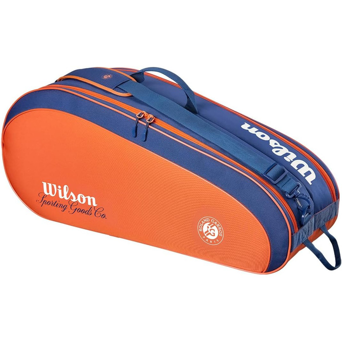 Сумка для тенісних ракеток Wilson Roland Garros Team 6: на 6 ракеток, велика кишеня для одягу, Clay/Navy