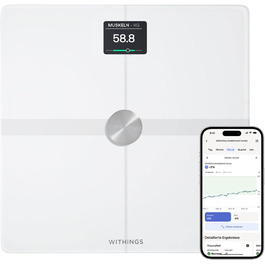 WITHINGS Body Smart — розумні ваги з Wi-Fi, аналіз складу тіла, вимірювання жиру, м'язової маси, води та кісткової тканини