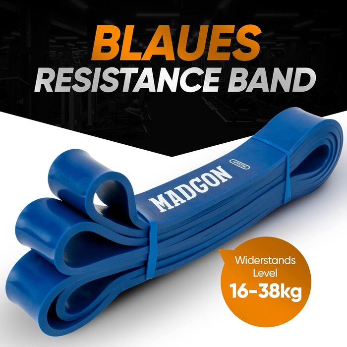 MADGON Стрічки для фітнесу: резистентні стрічки для тренувань. Набір стрічок для всіх груп м'язів, з мішком та PDF-інструкцією.
