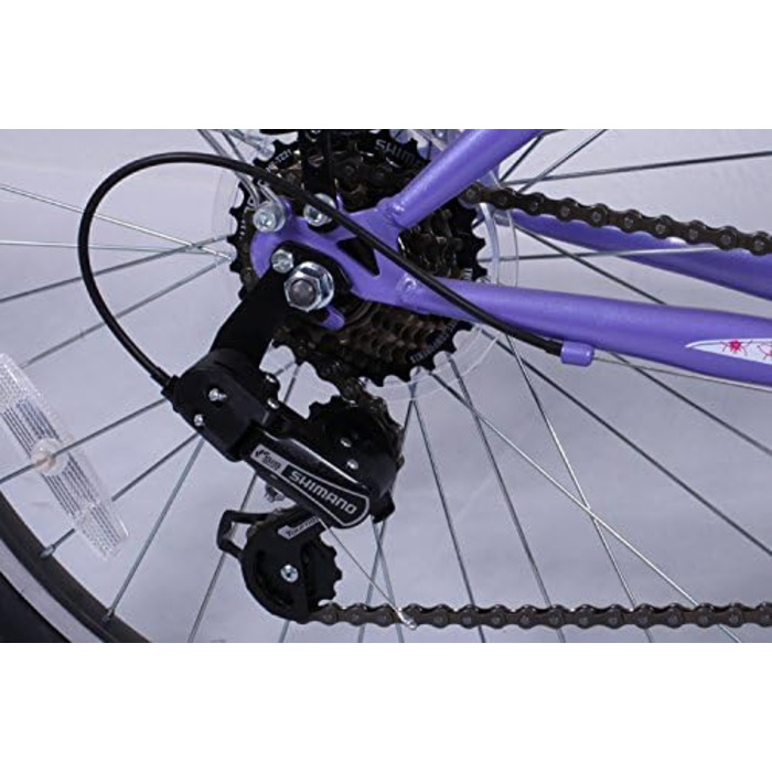 Велосипед Talson 24 дюйми, 21-швидкісна Shimano, з підсвіткою, лілово-білий